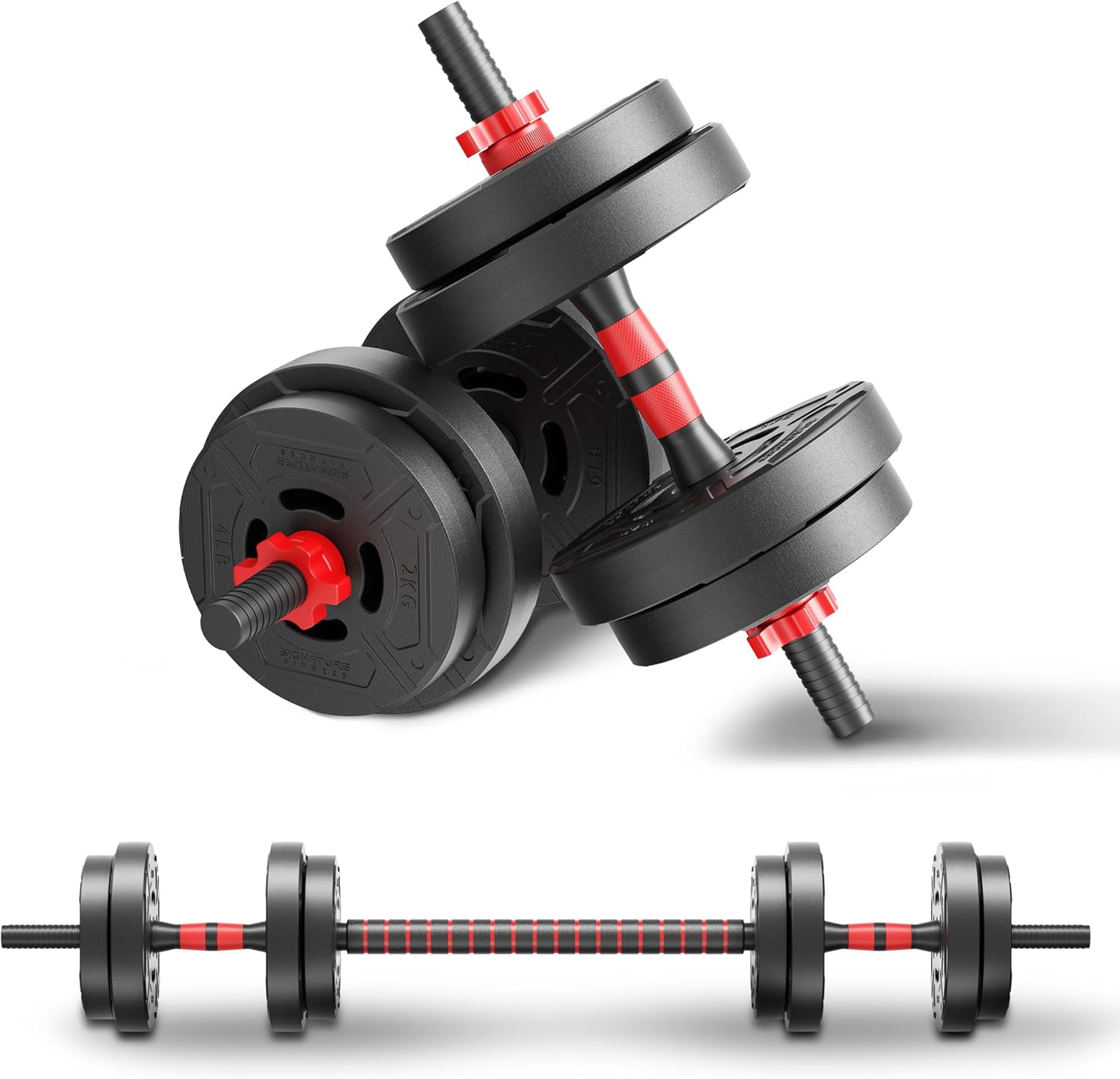 Home Gym Dumbbell Set - Conjunto de Halteres e Barra Ajustáveis