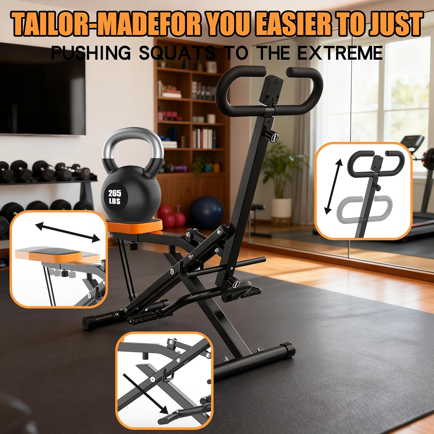Home Gym Resistance Machine - Máquina de Agachamento para Casa, Treinador