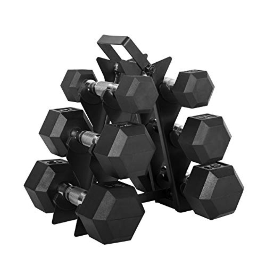 Hex Dumbbell Set - Conjunto de Halteres Hexagonais Revestidos de