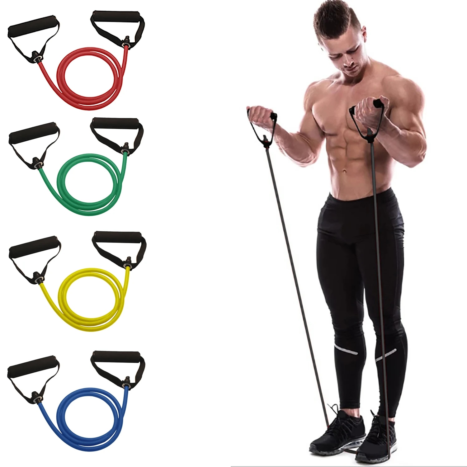 Home Gym Tools - Faixas de resistência com alças, faixas