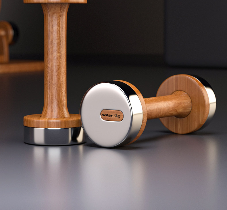Home Gym Dumbbell Set - Conjunto de Halteres Ajustáveis de Madeira