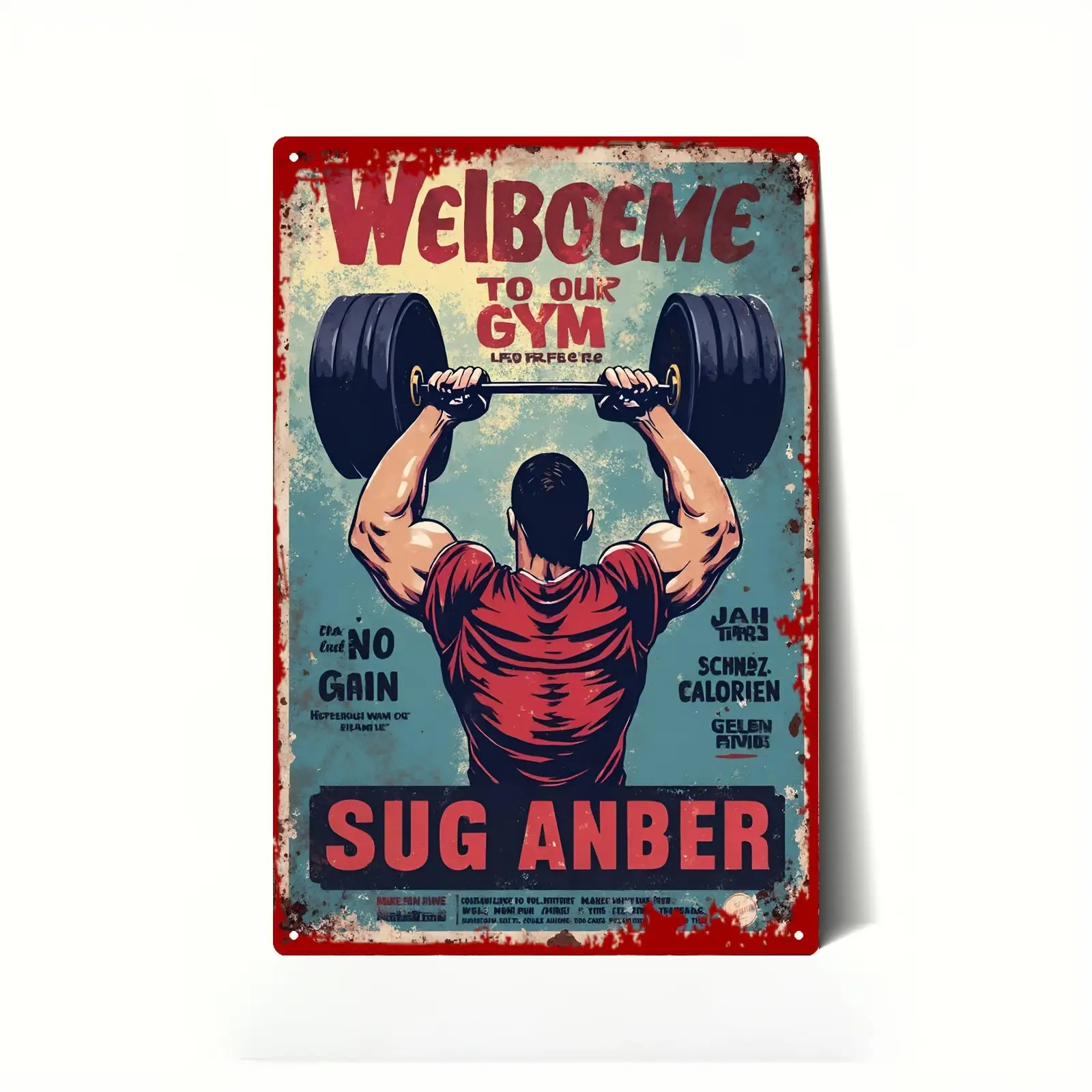 Home Gym In Garage - Placa de Metal Vintage para Academia