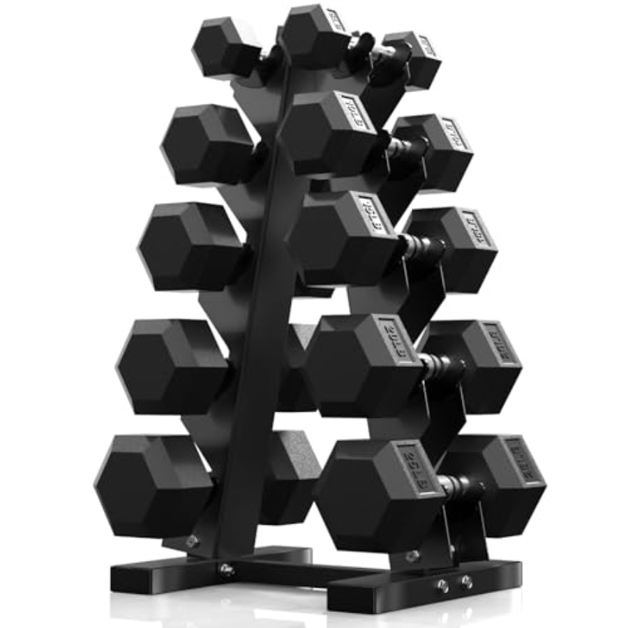 Hex Dumbbell Set - Conjuntos de Halteres Hexagonais com Suporte,
