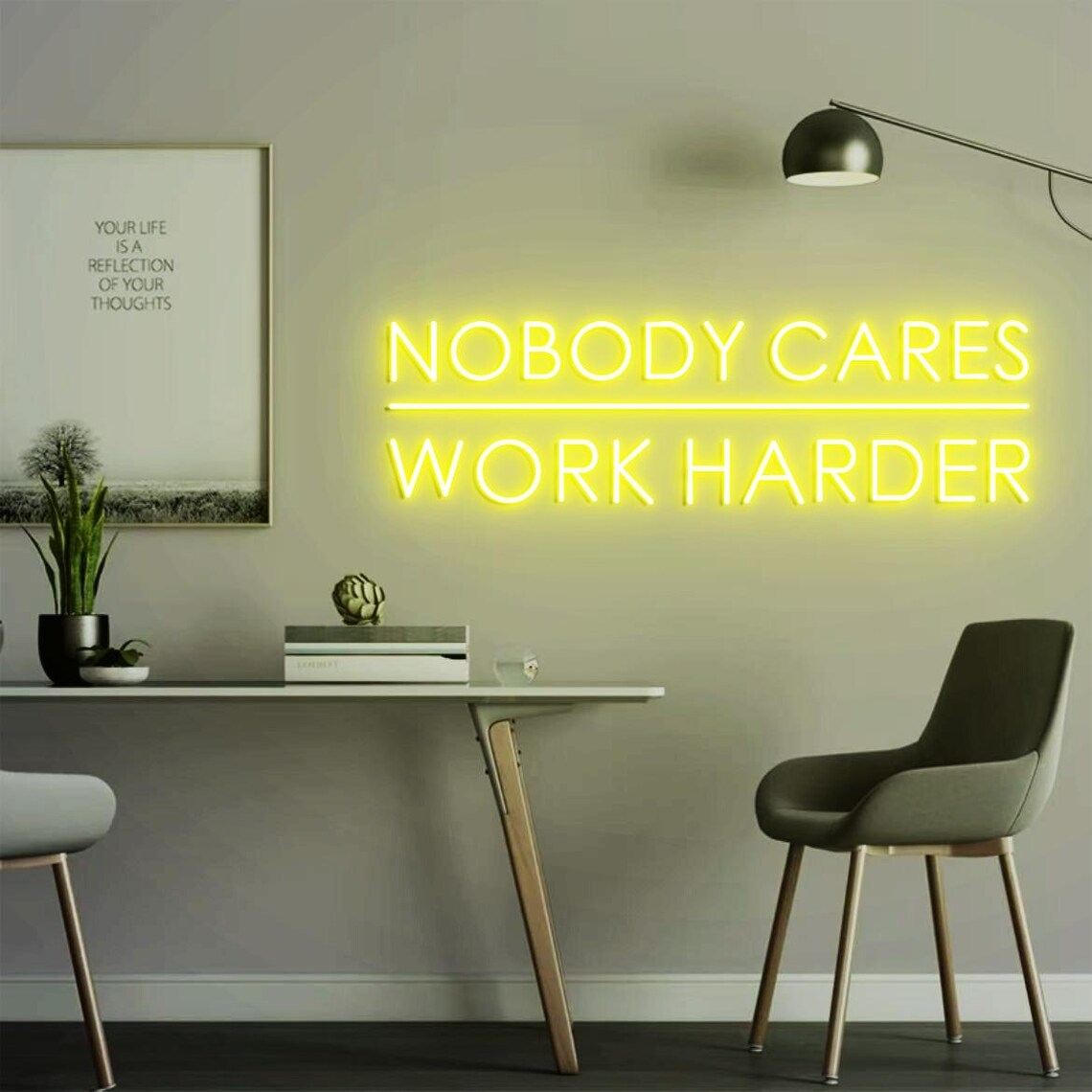Letreiro Neon 'Nobody Cares Wo - Home Gym Design Ideas avaliação e preço