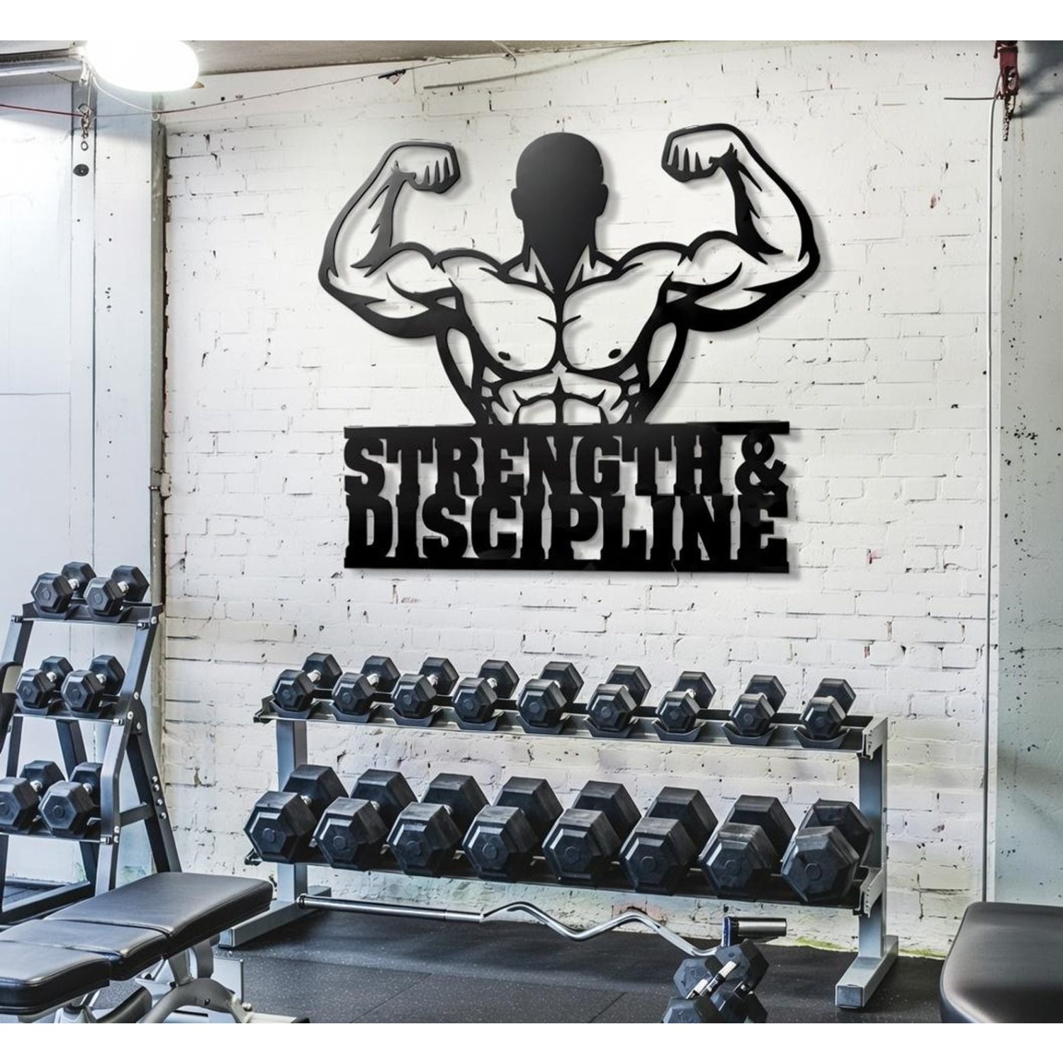 CIFBUY Arte de Parede em Ferro - Home Gym In Garage avaliação e preço