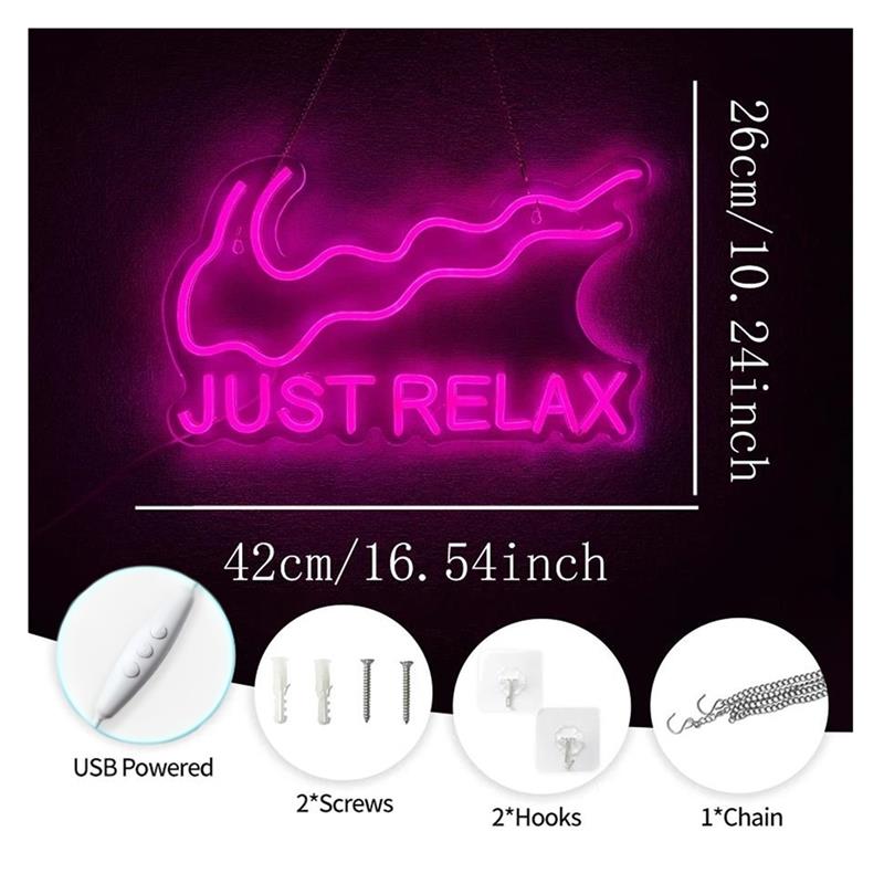 Letreiro Neon Just Relax para  - Home Gym Yoga Room avaliação e preço