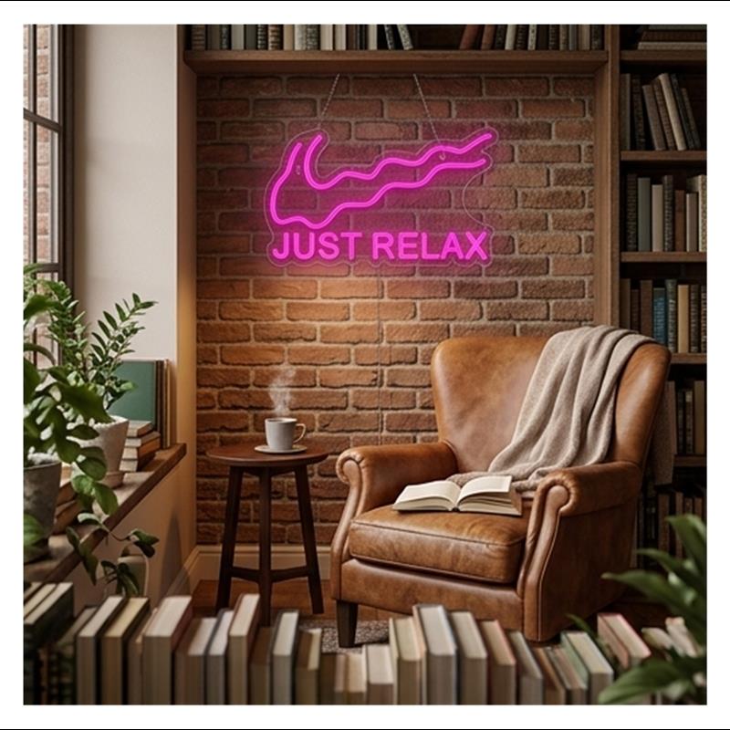 Letreiro Neon Just Relax para  - Home Gym Yoga Room avaliação e preço
