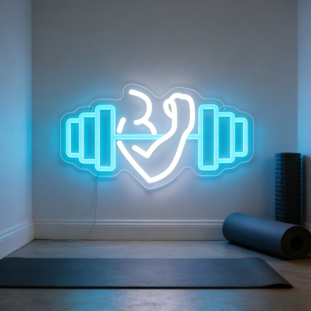 Letreiro Neon LED de Bíceps co - Home Gym Yoga Room avaliação e preço
