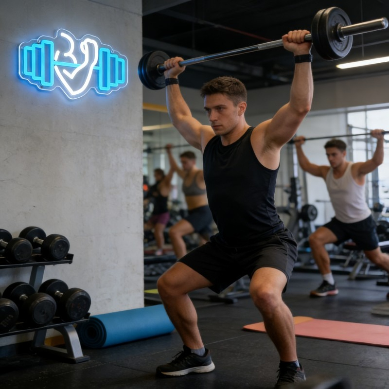 Letreiro Neon LED de Bíceps co - Home Gym Yoga Room avaliação e preço