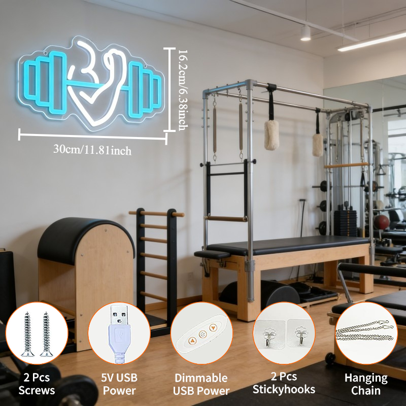 Letreiro Neon LED de Bíceps co - Home Gym Yoga Room avaliação e preço