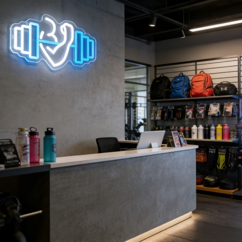 Letreiro Neon LED de Bíceps co - Home Gym Yoga Room avaliação e preço